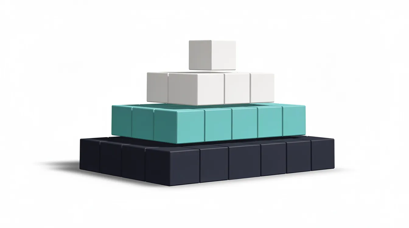 The image features a layered pyramid constructed from colored blocks, each layer symbolizing different tiers in an account based marketing strategy. This visual representation highlights the alignment of sales and marketing teams in targeting high value accounts and enhancing their marketing efforts for effective engagement with key decision makers.